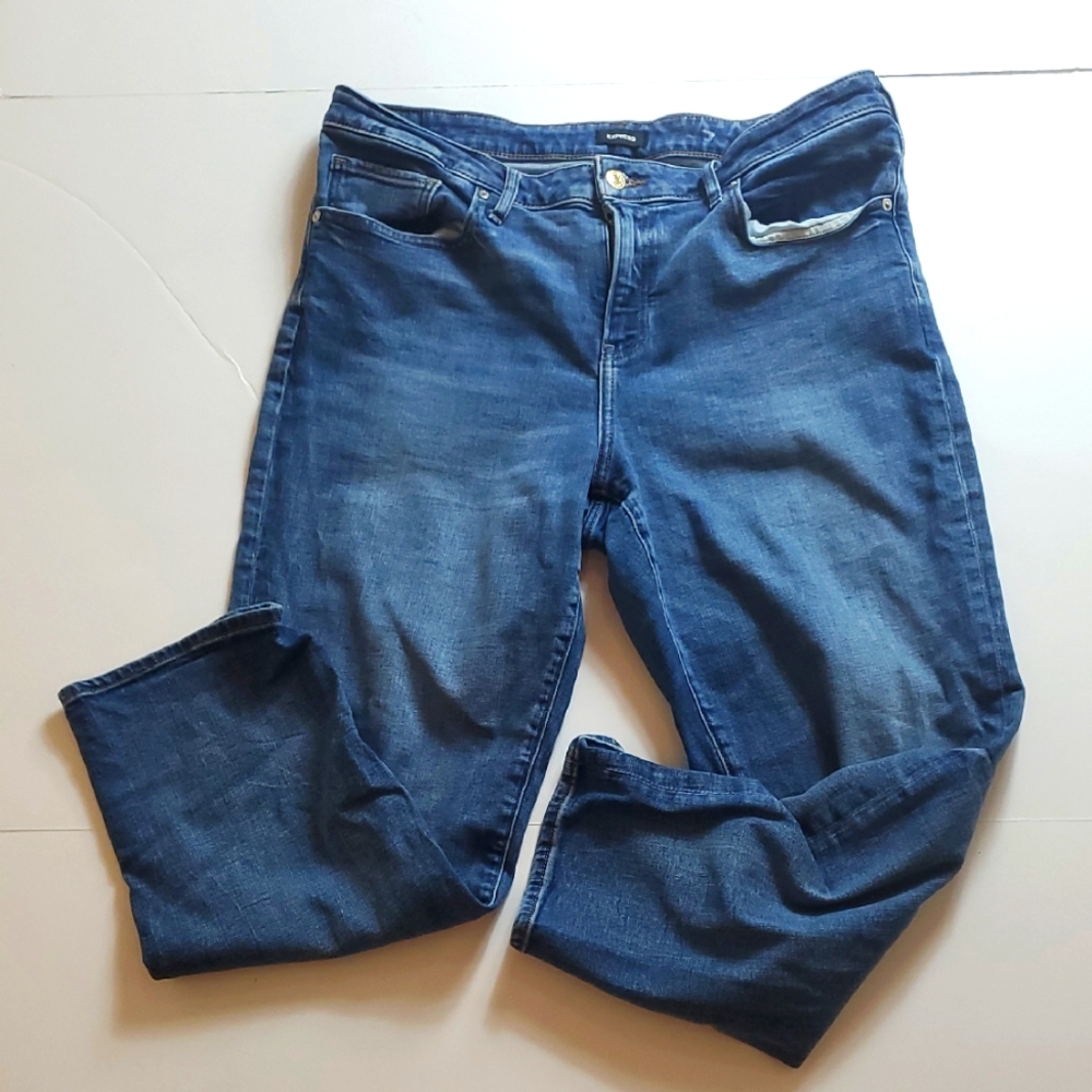 Express Blue Boyfriend Cut Jeans